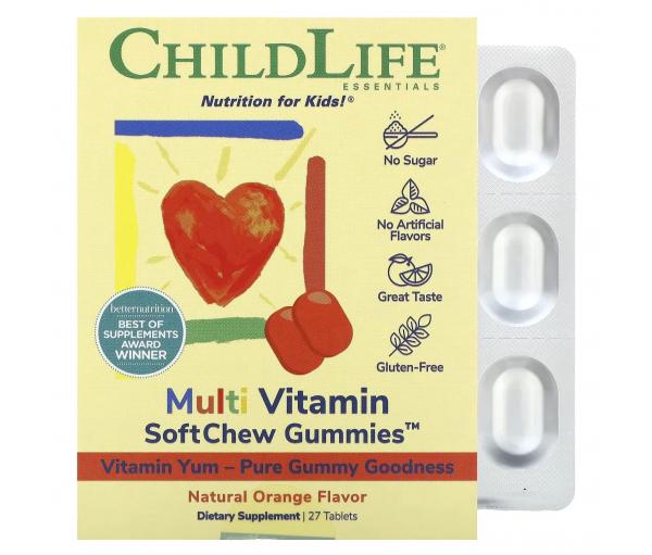 Комплекс вітамінів для дітей ChildLife Multi Vitamin SoftChew Gummies 27 табл. (22871451)