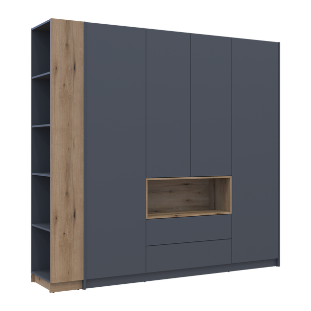 Шкаф Doros Дейл 234х52х220 см Графит/Дуб эвок (26503260)