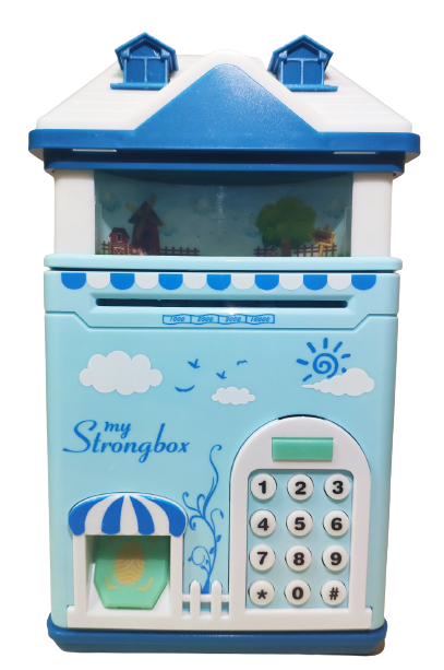 Электронная копилка Волшебный Домик с купюроприемником Синий (5461912)