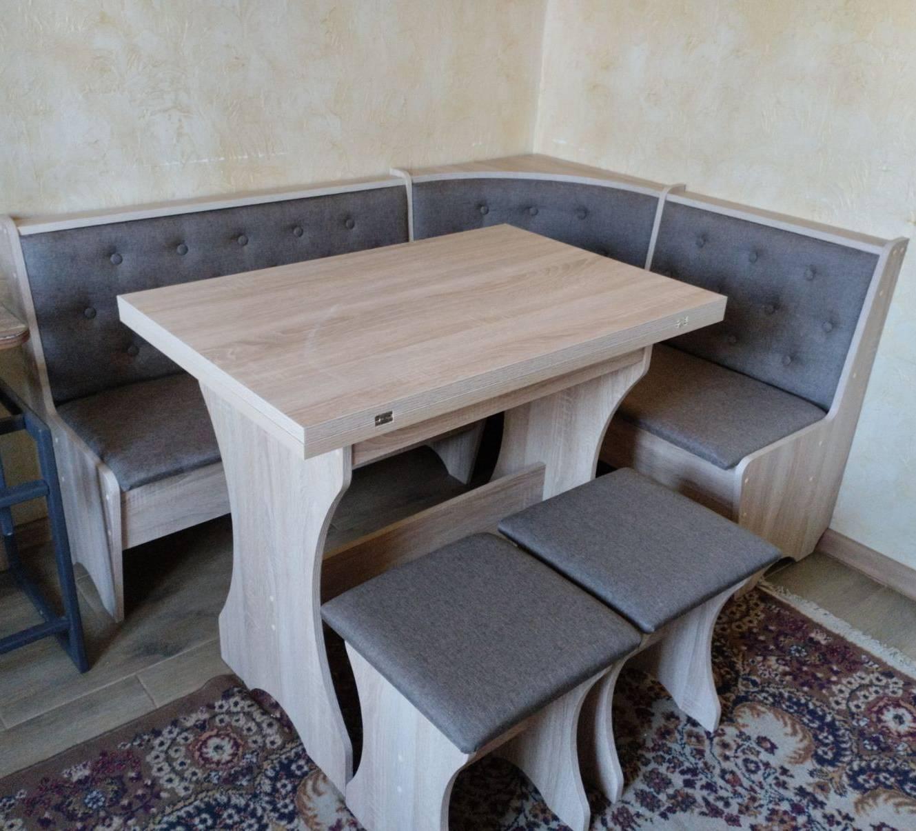 Мягкий уголок MS Дорандо в комплекте со столом и двумя табуретками 154х114 см. Дуб Сонома (MS-KSTT-DT-DS) - фото 2 Мягкий уголок MS Дорандо в комплекте со столом и двумя табуретками 154х114 см. Дуб Сонома (MS-KSTT-DT-DS) - фото 2