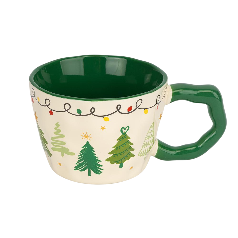 Новогодняя кружка для горячих напитков Елочные украшения 500 мл Зеленый (147-81-9252-003.1)