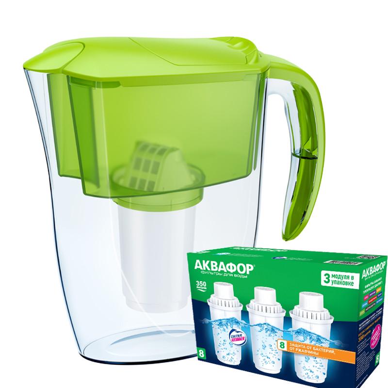 Фильтр-кувшин Аквафор Смайл с тремя картриджами В8 Лимонный (1702351570)