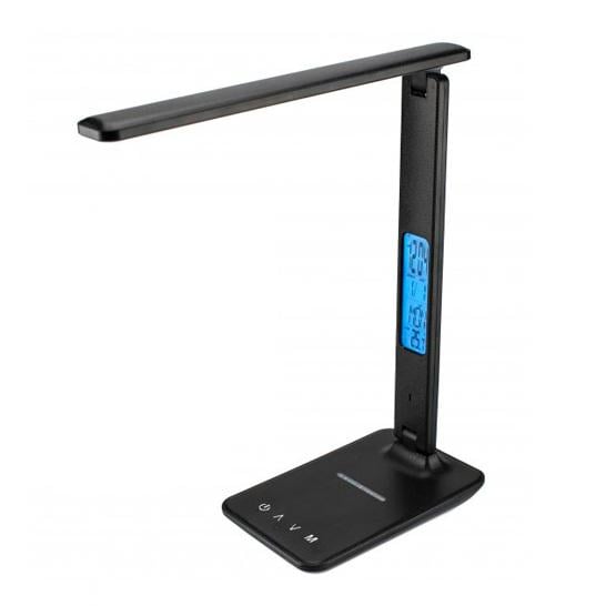 Настільна лампа LED TX26C0 з бездротовою зарядкою 10W LED-дисплей Black (537215)