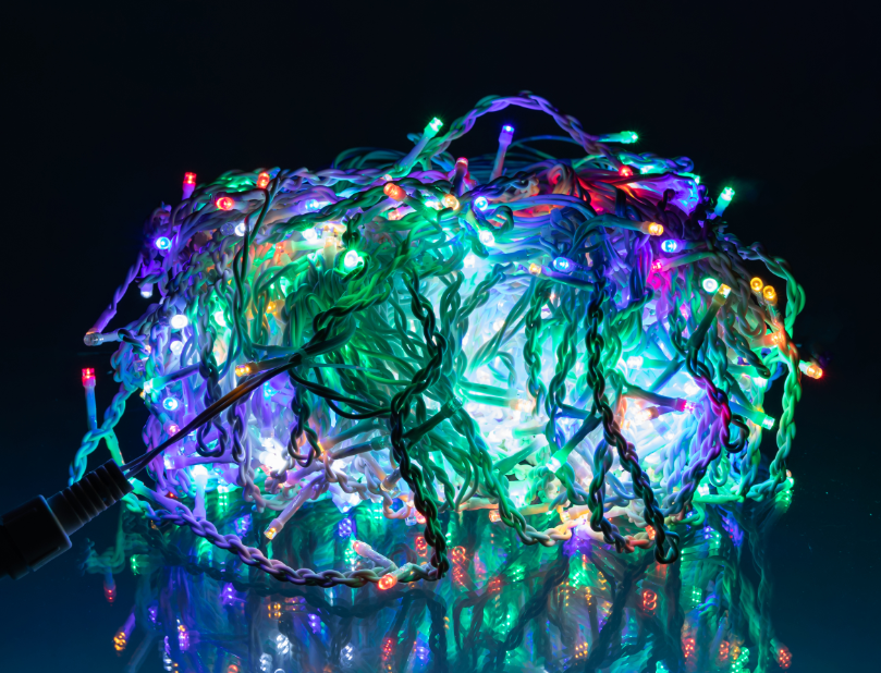 Гирлянда бахрома уличная 600 LED 36 м от сети белая нить Разноцветный - фото 3