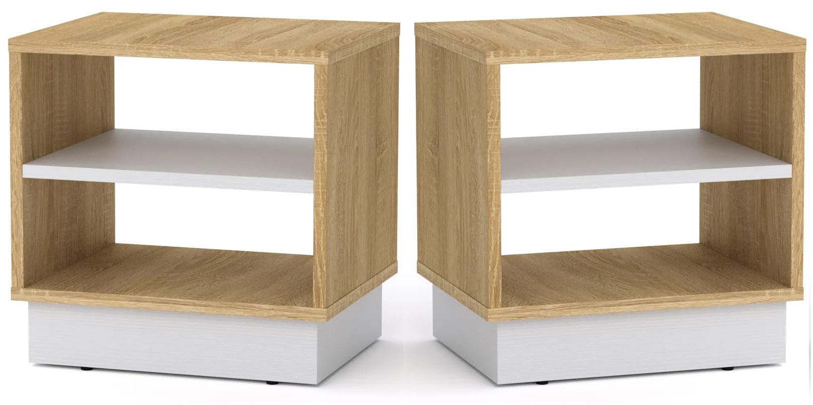 Тумба приліжкова комплект 2 шт. Компаніт ПКТ-7 Дуб сонома/Німфея альба (26655439)