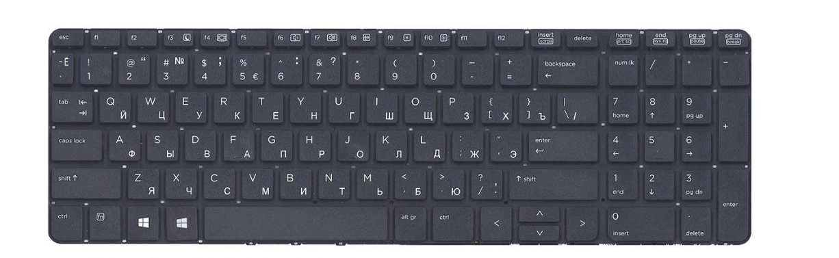 Клавиатура для ноутбука HP Probook 455 матовая (721953-251)