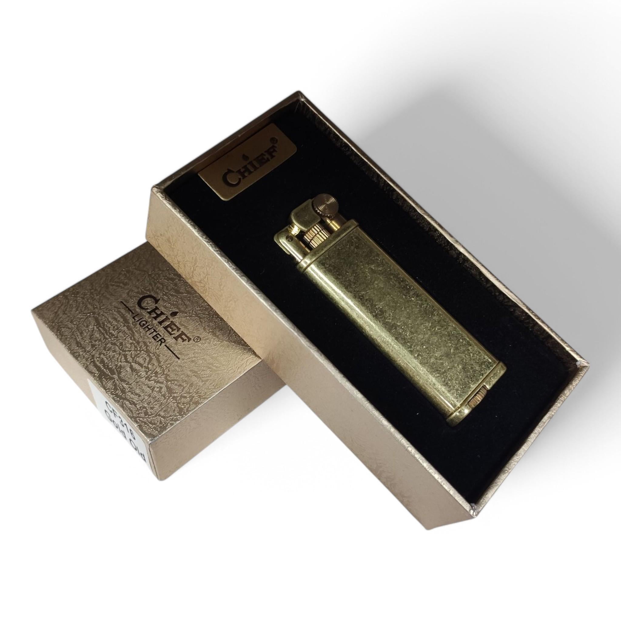 Зажигалка бензиновая Chief Retro CF316 Old в подарочной упаковке Gold (CF316 Old)