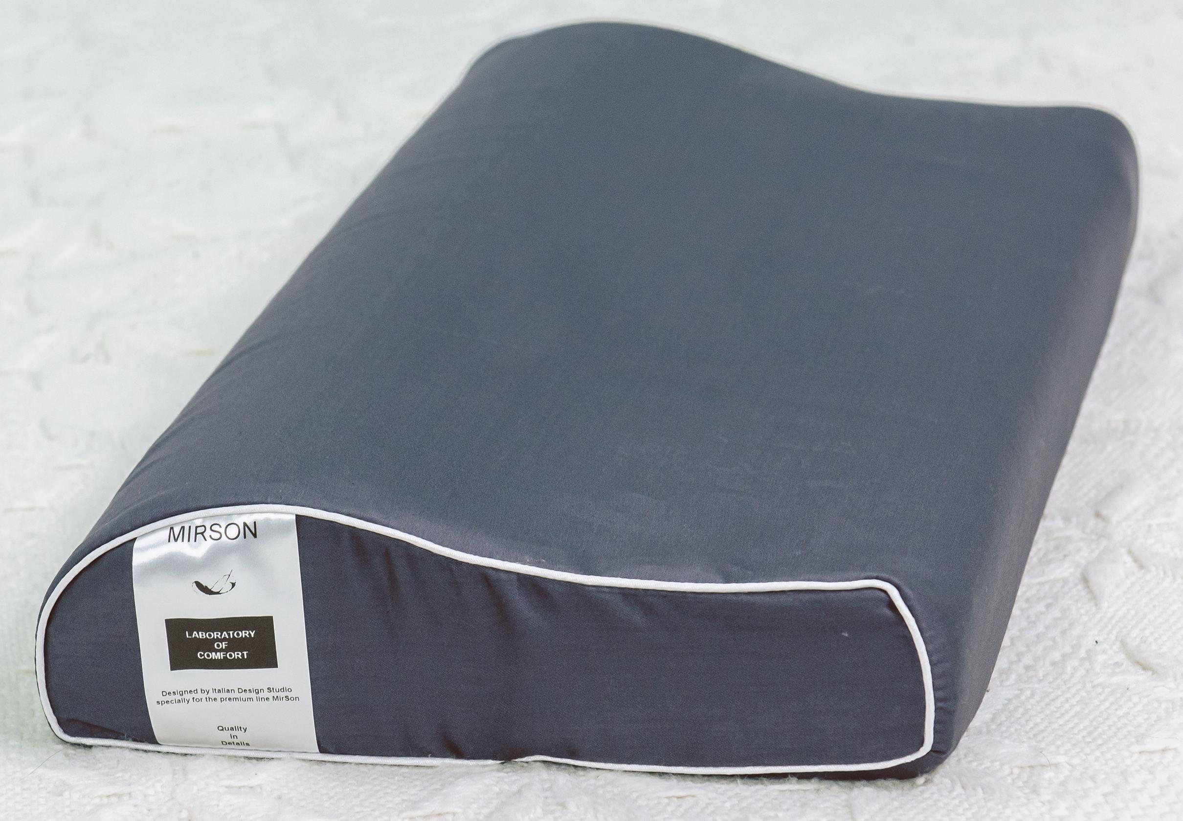 Подушка ортопедическая MirSon №6112 Delicate satin Iron grey Kiddy Boy 50х29х5/8 см (2200003262667)