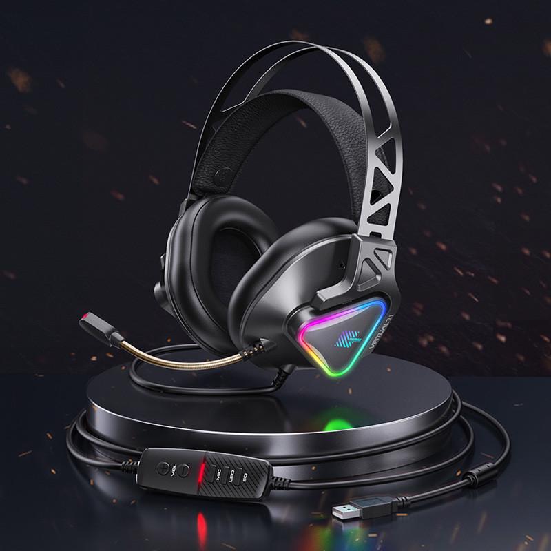 Ігрові навушники Remax RM-810 LED Wargod Series Gaming Headphone 7.1 USB 2,2 кОм Black - фото 3