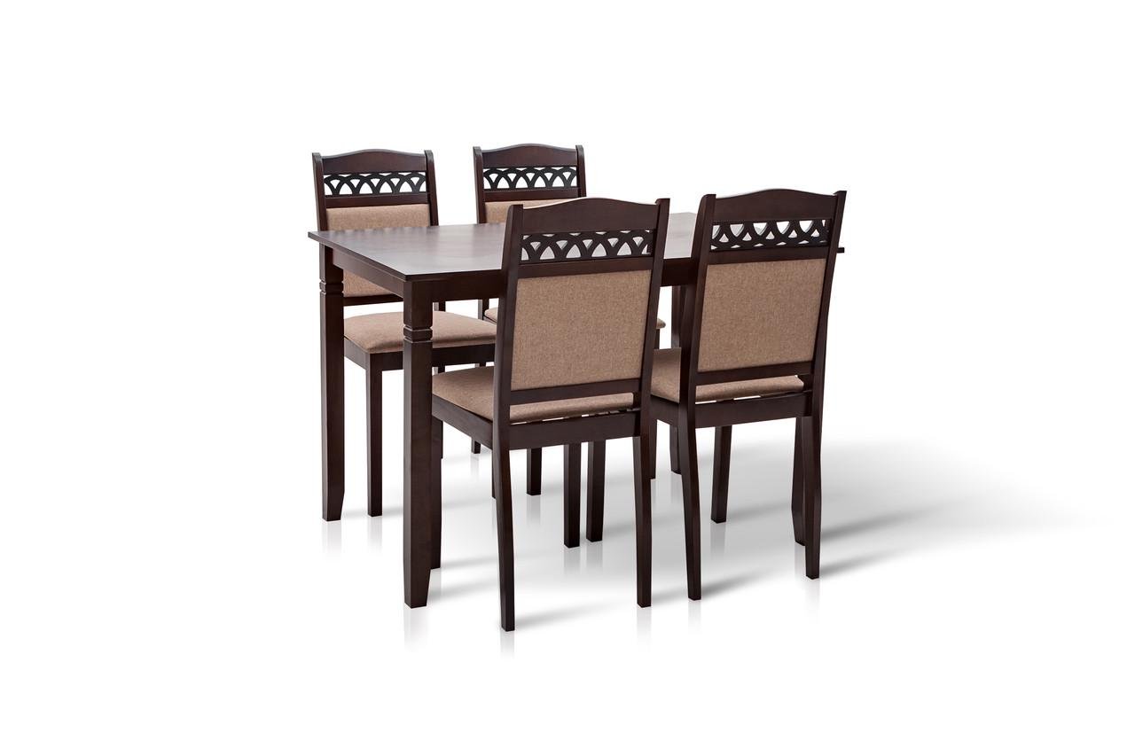 Комплект кухонный обеденный Sanro Бродвей деревянный Темный орех - фото 3 Комплект кухонный обеденный Sanro Бродвей деревянный Темный орех - фото 3