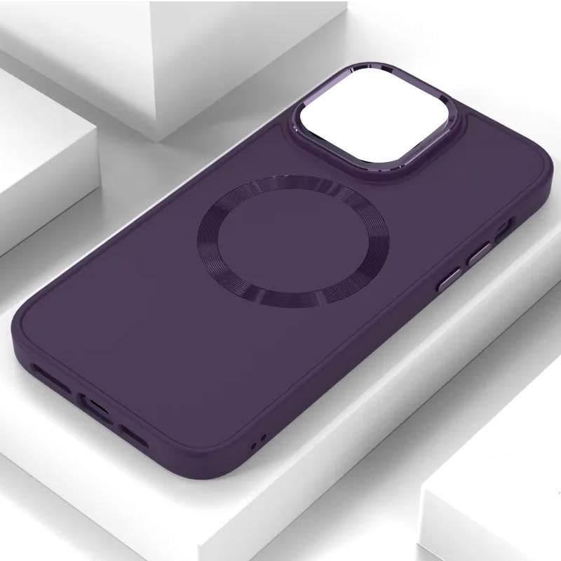 Протиударний TPU Чохол Bonbon Metal Style with MagSafe для Apple iPhone 15 (6.1") Фіолетовий / Dark Purple - фото 7