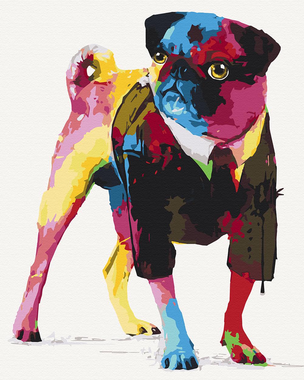 Картина по номерам Ideyka Джентельмен мопс 40x50 см Разноцветный (PM-194-K-254)