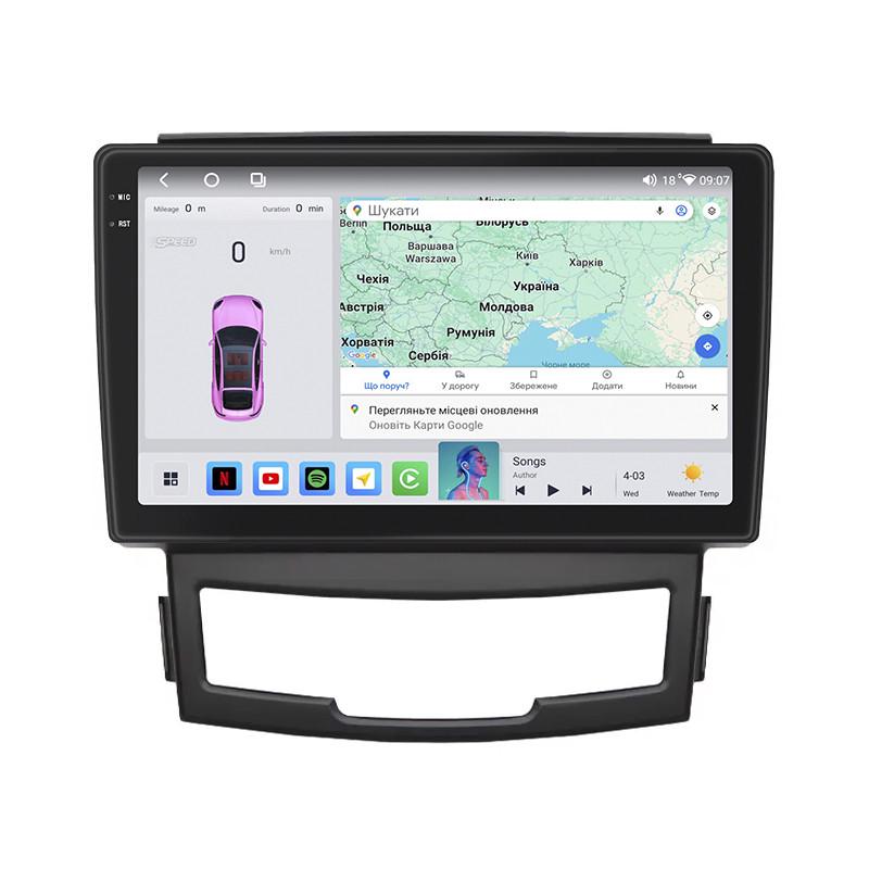 Автомагнитола штатная Lesko для SsangYong Actyon II Рестайлинг 2013- 4/64 QLED CarPlay 4G Wi-Fi GPS Prime 9" (22391885)