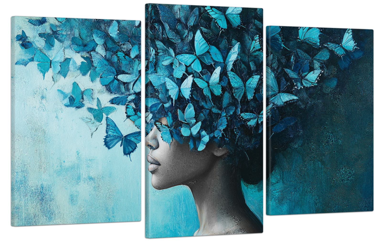 Картина на холсте МАКО синие бабочки 53x100 см (MK30619)