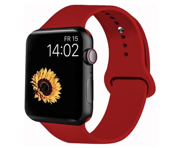 Ремінець Silicone для Apple Watch 42/44 мм Гранатовий (15323)