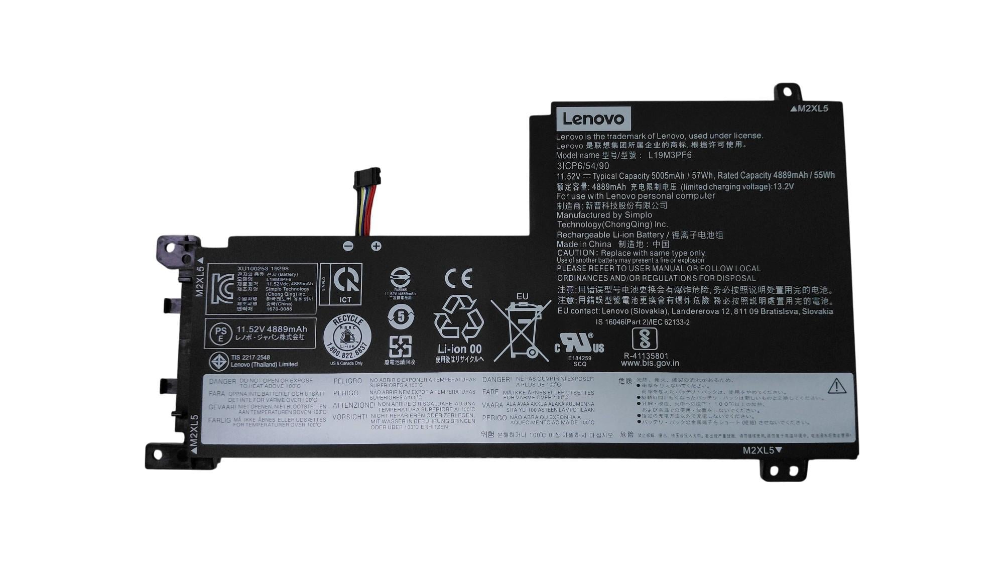 Акумулятор для ноутбука Lenovo L19C3PF5 IdeaPad 5-15IIL05 11,52V 4889 mAh (082437) Акумулятор для ноутбука Lenovo L19C3PF5 IdeaPad 5-15IIL05 11,52V 4889 mAh (082437)
