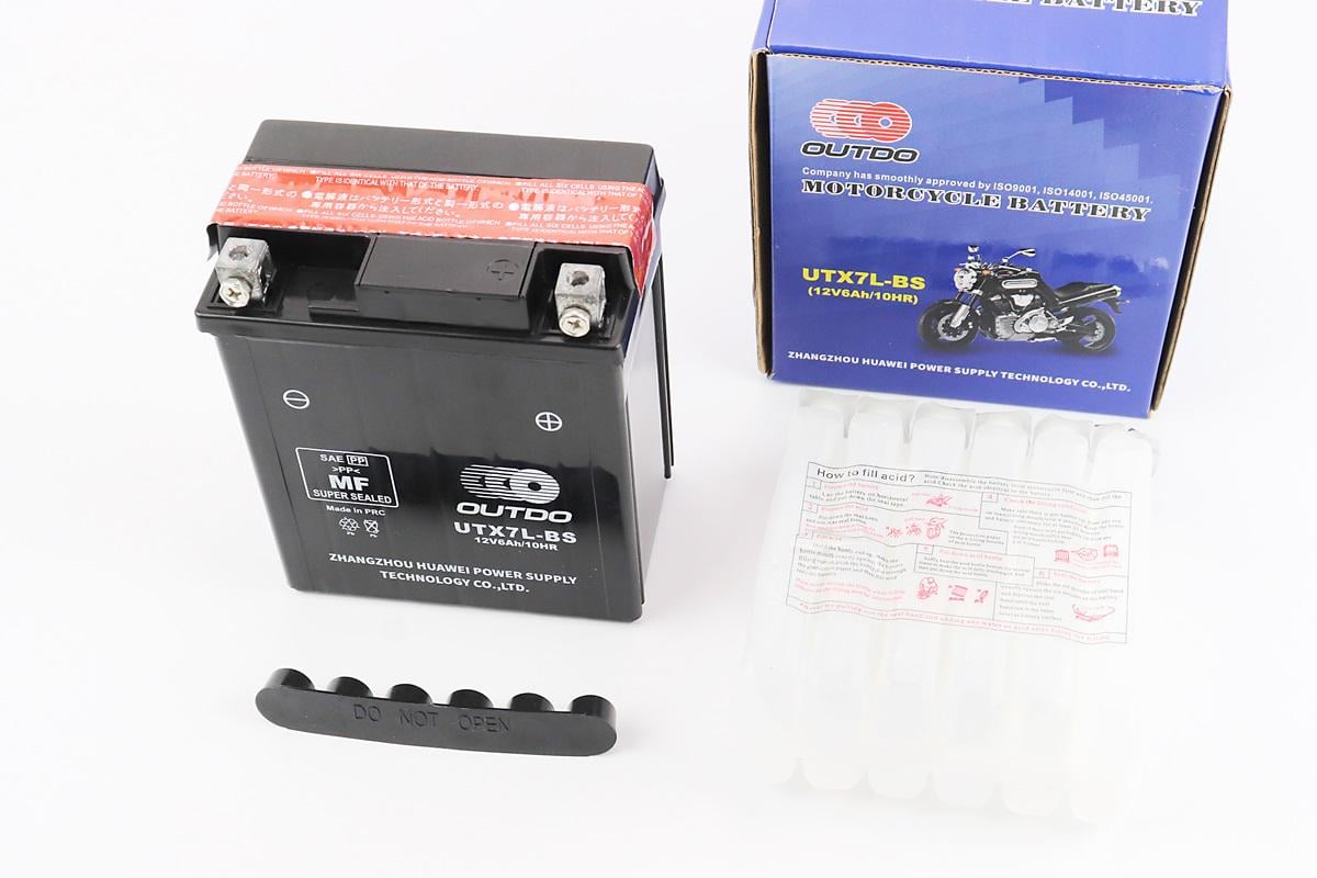 Аккумулятор кислотный UTX7L-BS мото 113x70x130 мм 12V 6 Ah (348186)