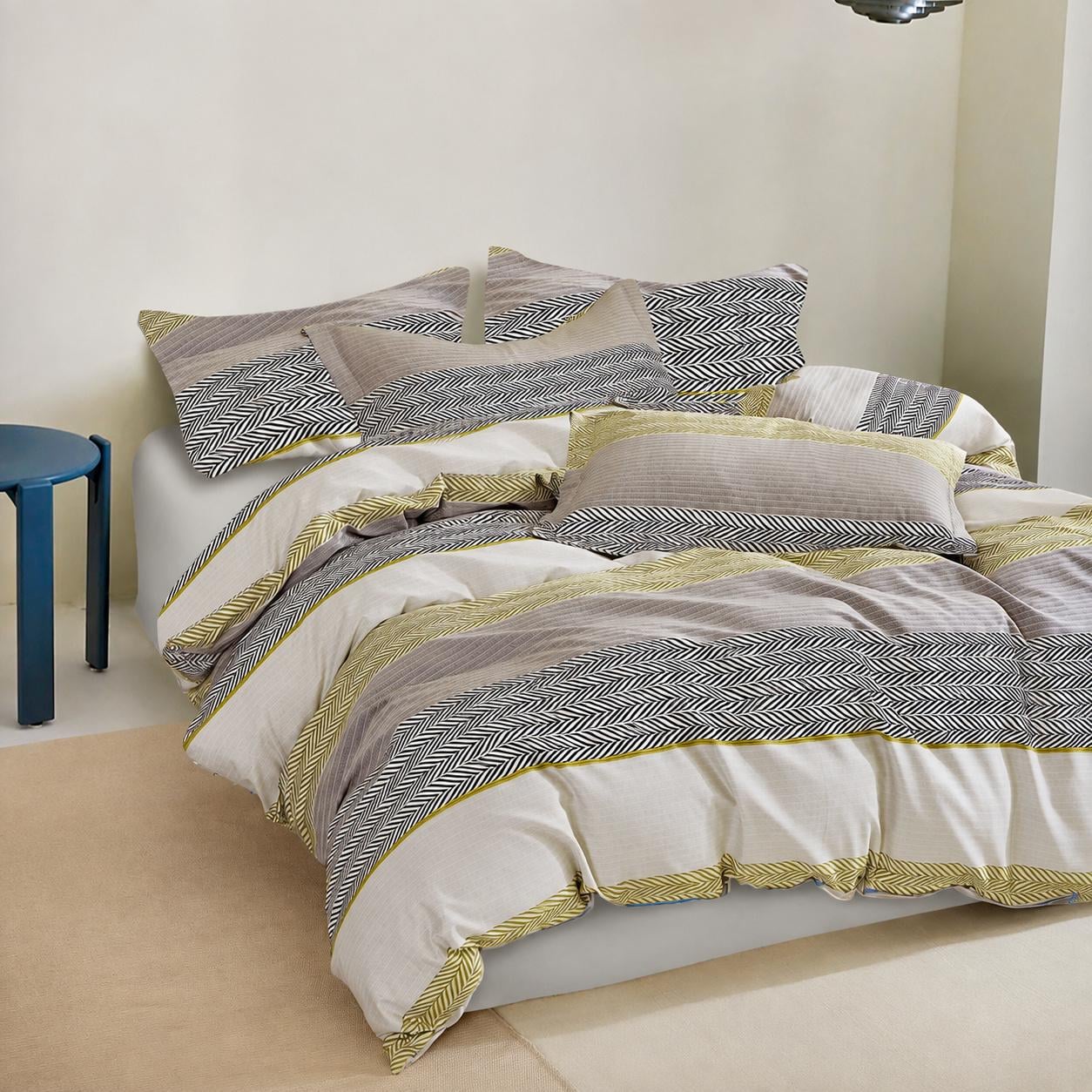 Комплект постельного белья Zastelli YY204 Mist Grey сатин евро 200х220 см Разноцветный (36977429)