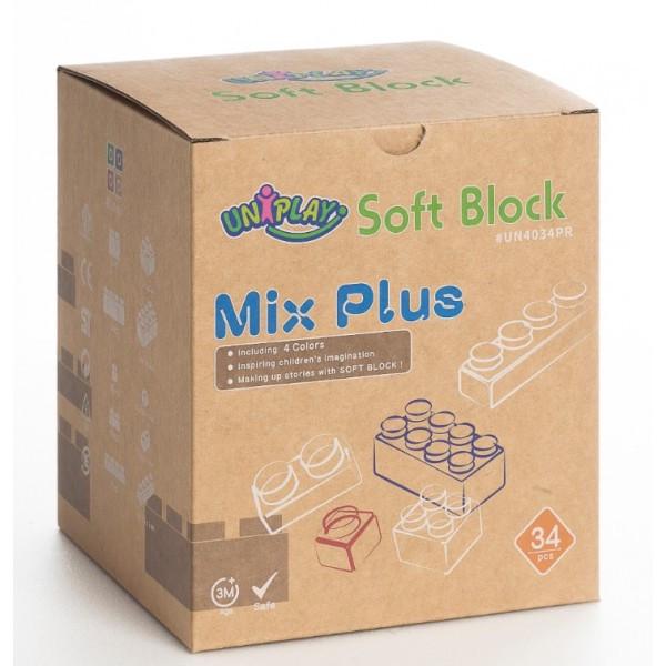 Конструктор Uniplay Mix Soft Block Primary 34 елементи (UN4034PR)