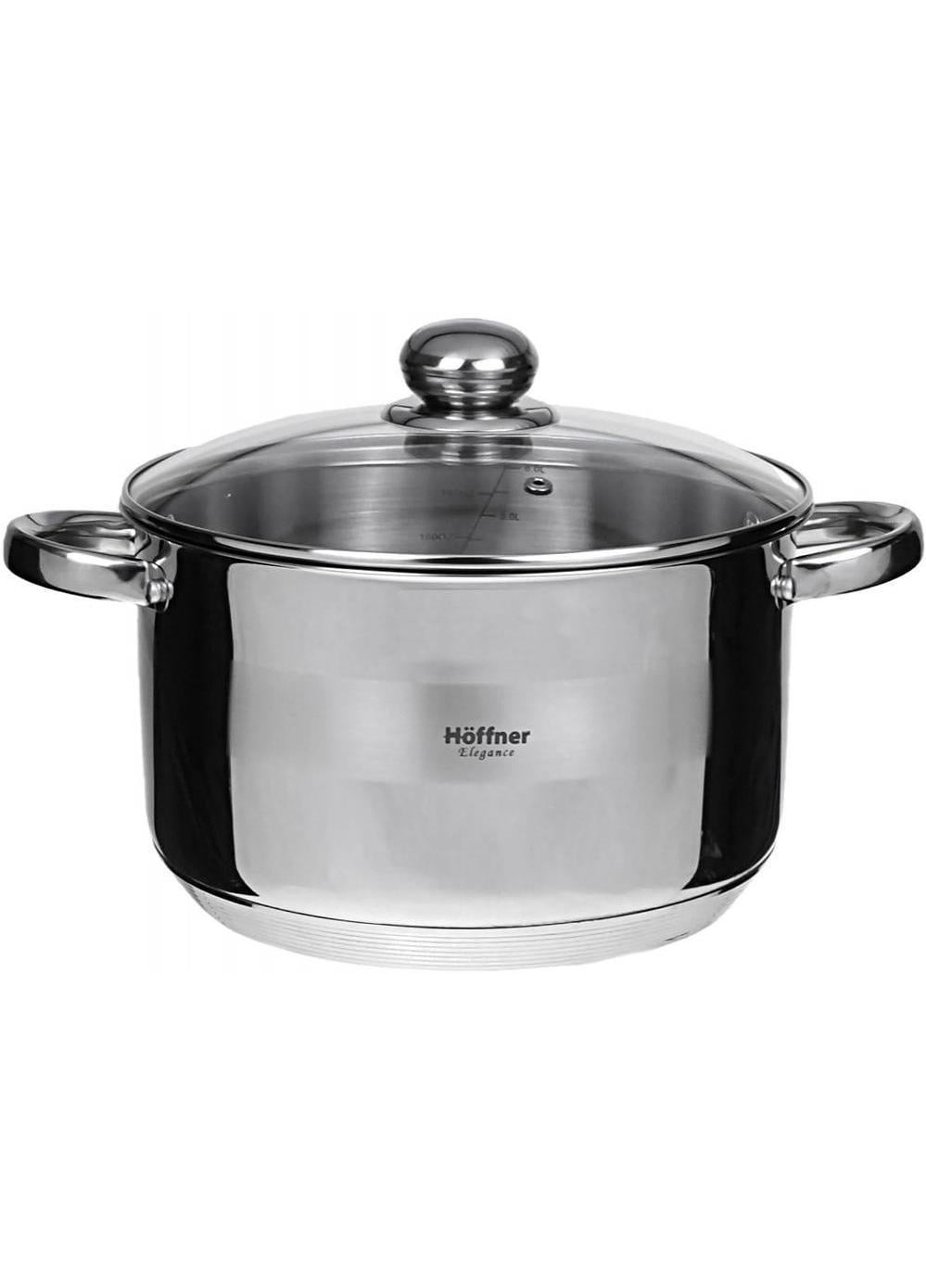 Кастрюля Hoffner Elegance сферическая металлик нержавеющая сталь 22 см 4,6 л (HF-4464)