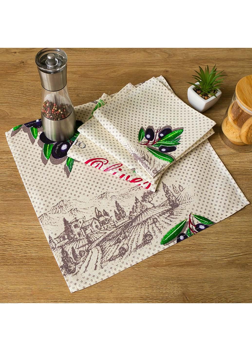 Салфетки Маслины 35х35 см 4 шт.