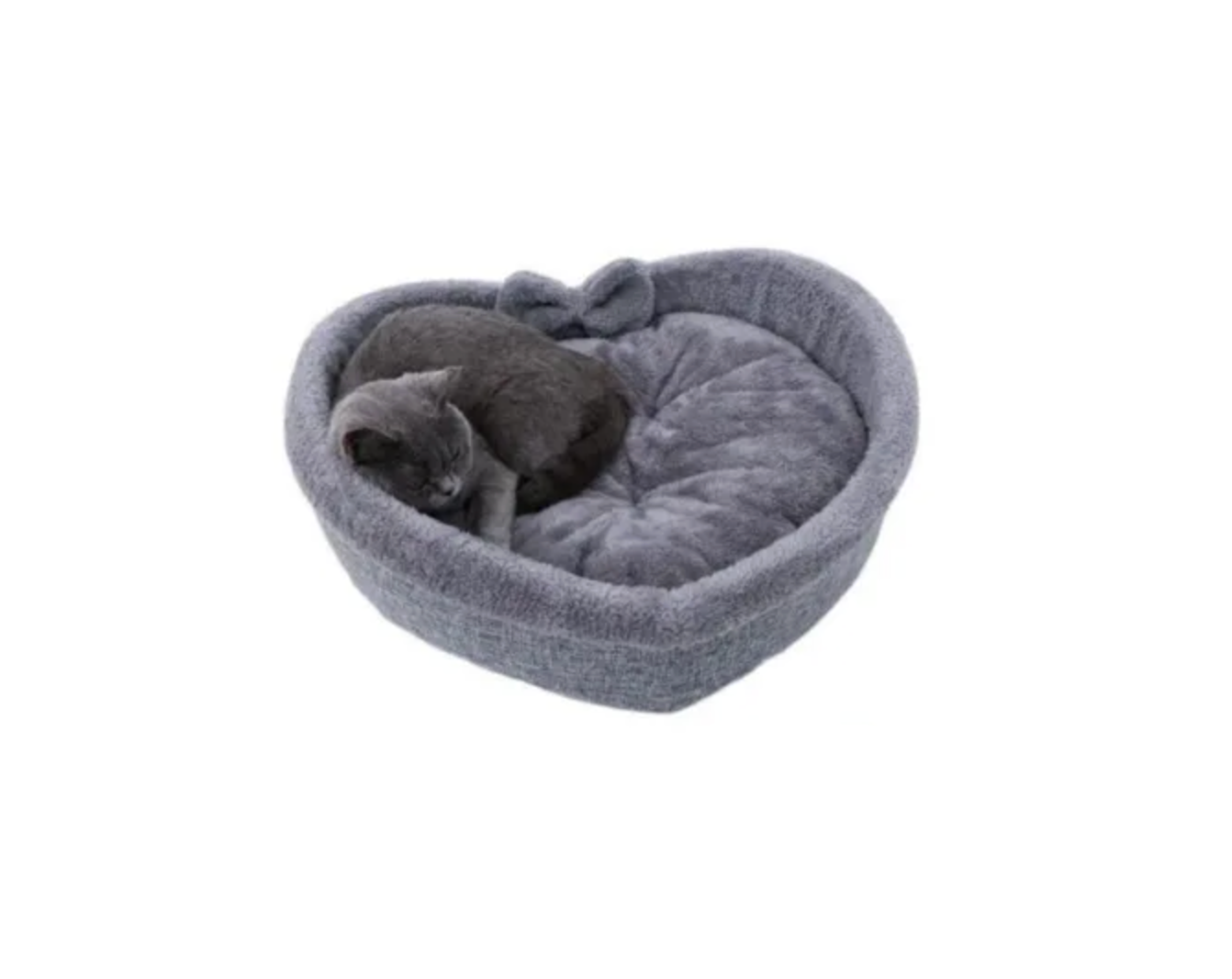 Лежак у формі серця з плюшевою подушкою