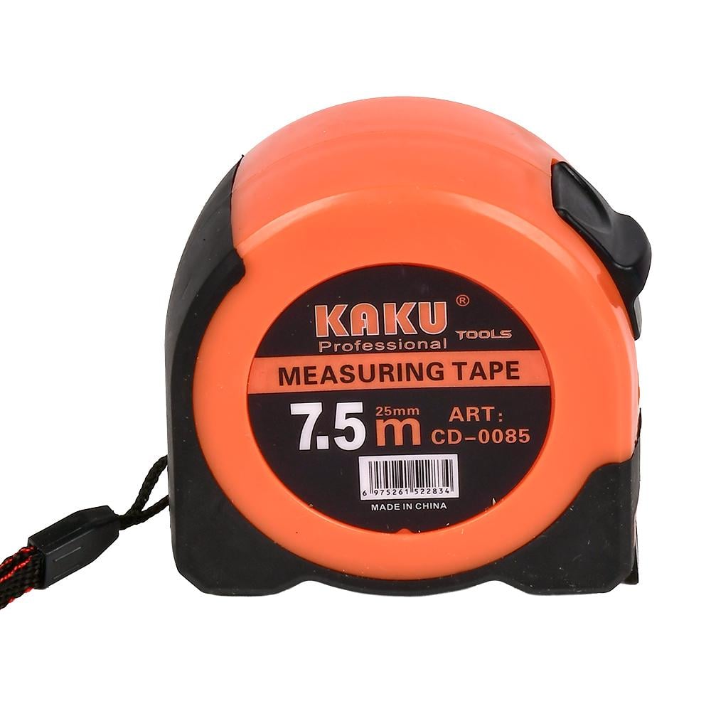 Рулетка измерительная KAKU CD-0085 длина 7.5 м Оранжевый с черным (R32187-7.5)
