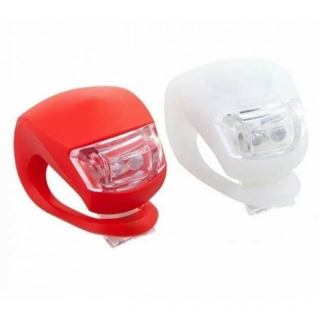 Фонарь велосипедный HJ 008-2 2 маячка Красный/Белый (1355)