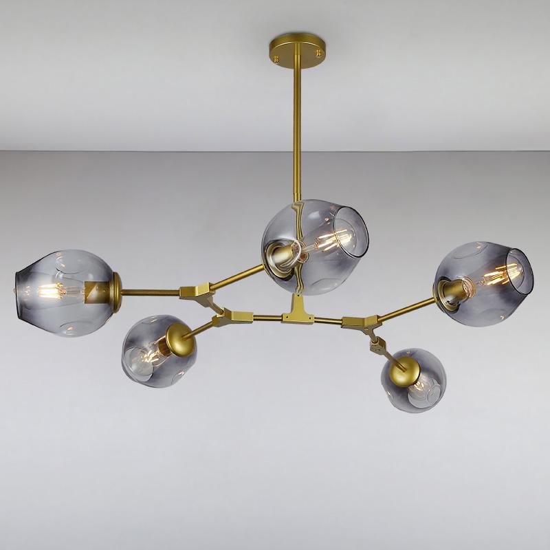 Люстра подвесная молекула Light House LS-15226-5 GD+BK на пять ламп Золото / Черный