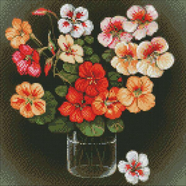 Алмазная мозаика Идейка Настурции 40x40 см (Id-AMO7499)