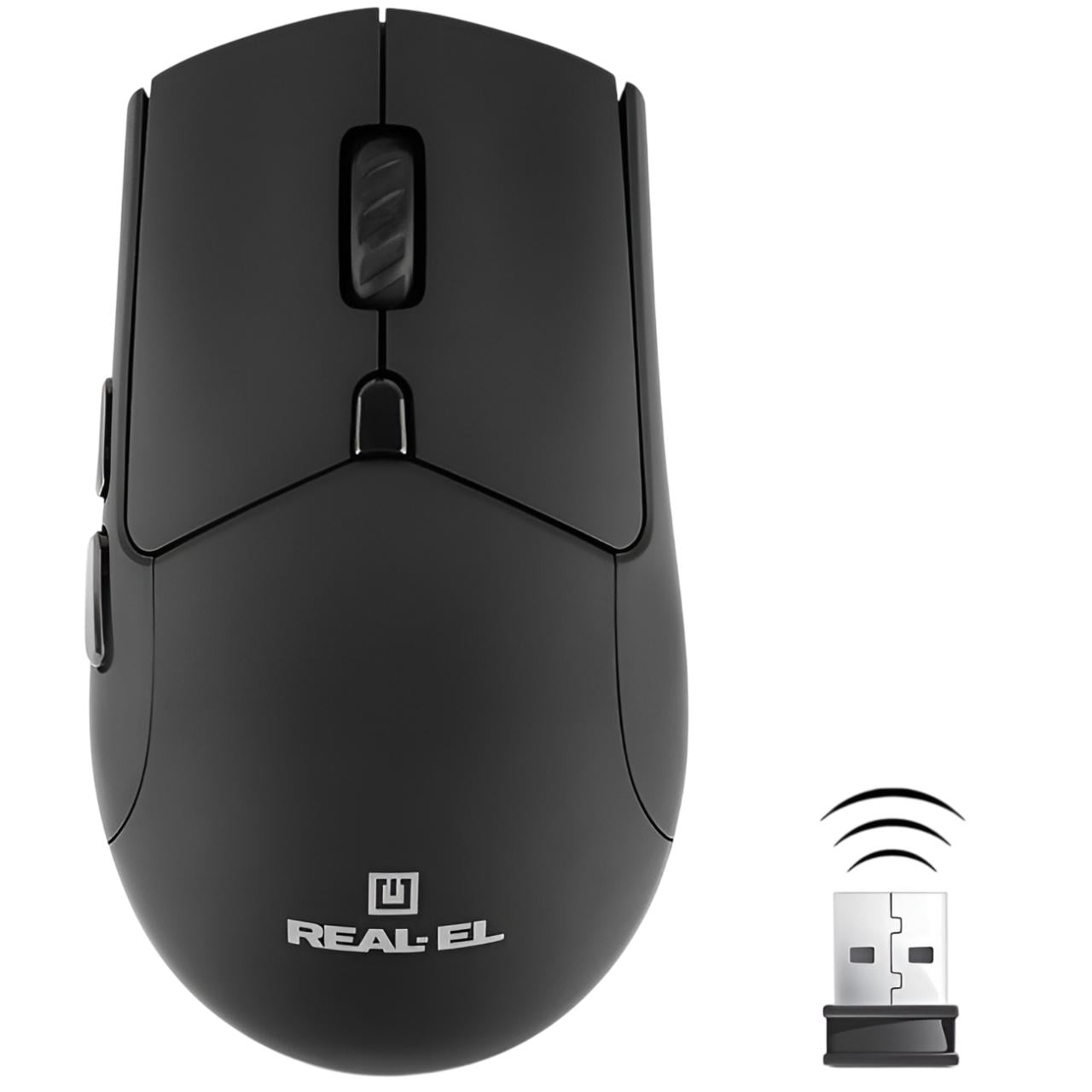 Компьютерная мышка беспроводная Real-el RM-460W BT 2,4 гГц 2400 DPI Black (36799396) Компьютерная мышка беспроводная Real-el RM-460W BT 2,4 гГц 2400 DPI Black (36799396)