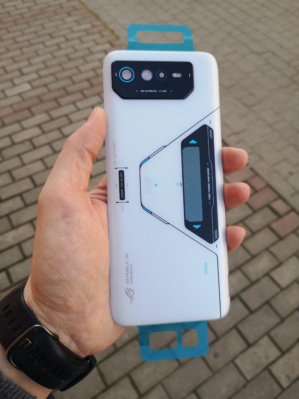 Кришка задня Asus ROG Phone 6 Pro AI2201_D Servise скляна зі склом для камери White (22870146) - фото 5