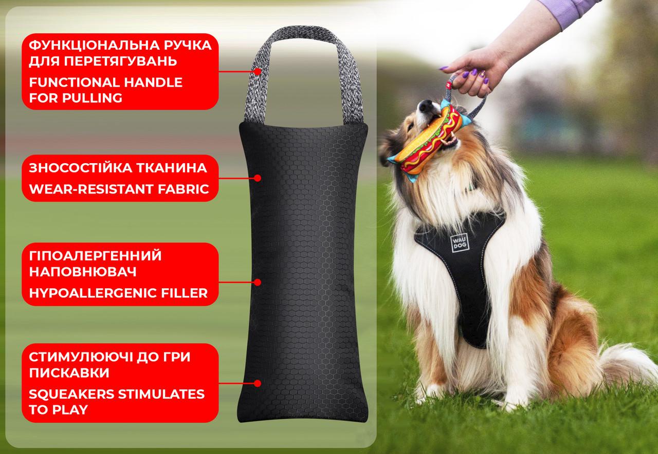 Іграшка для собак Waudog Fun з пискавкою малюнок "Смайли на блакитному" 11x26 см (631-0182) - фото 3 Іграшка для собак Waudog Fun з пискавкою малюнок "Смайли на блакитному" 11x26 см (631-0182) - фото 3