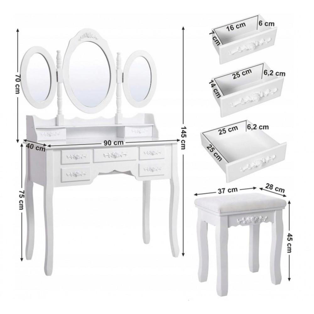 Туалетний столик Bonro-В020 червона табуретка (20000038) - фото 15 Туалетний столик Bonro-В020 червона табуретка (20000038) - фото 15