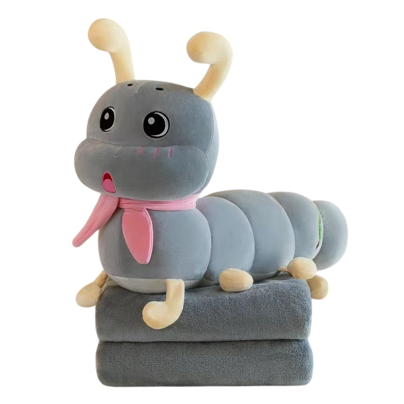 Игрушка-подушка с пледом Милая гусеница Серый (MH-G18grey) Игрушка-подушка с пледом Милая гусеница Серый (MH-G18grey)