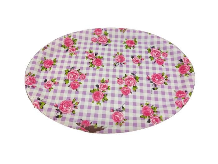 Поднос для бара овальный пластиковый прорезиненный 28,5х21 см (19893)