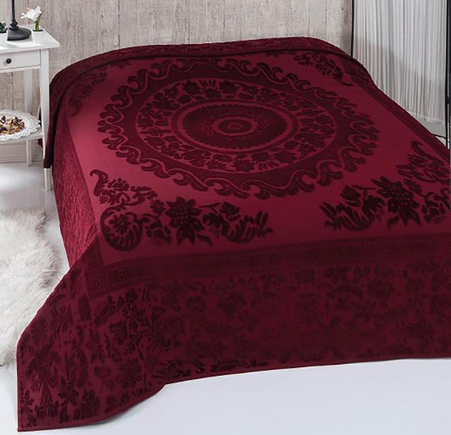 Простыня велюровая Belizza Odessa Bordo 200х220 см