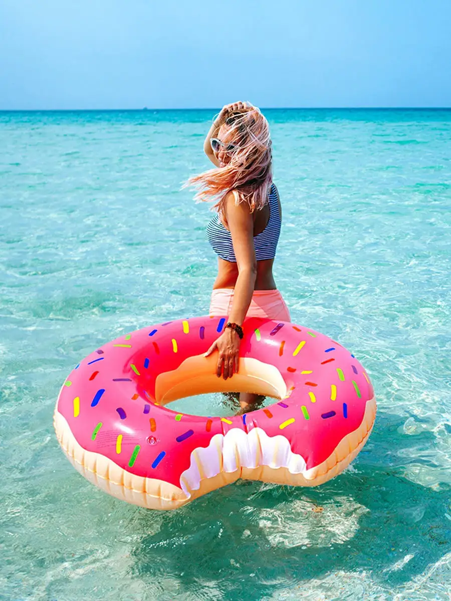 Надувной круг Пончик с эффектом надкуса 107 см Розовый (2603169722) - фото 3 Надувной круг Пончик с эффектом надкуса 107 см Розовый (2603169722) - фото 3