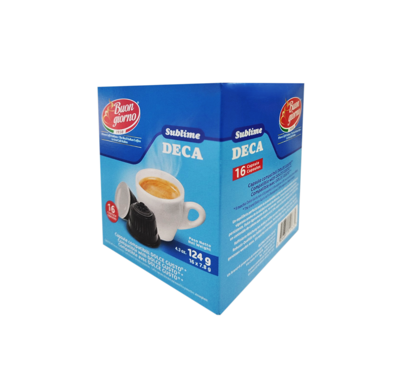 Кава в капсулах Buongiorno Dolce Gusto Deca без кофеїну 16 шт. (CF000075) - фото 2 Кава в капсулах Buongiorno Dolce Gusto Deca без кофеїну 16 шт. (CF000075) - фото 2