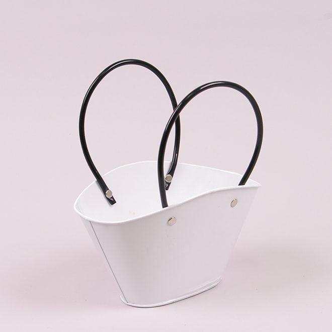 Кашпо металлическое Flora овальное Белый (38364)