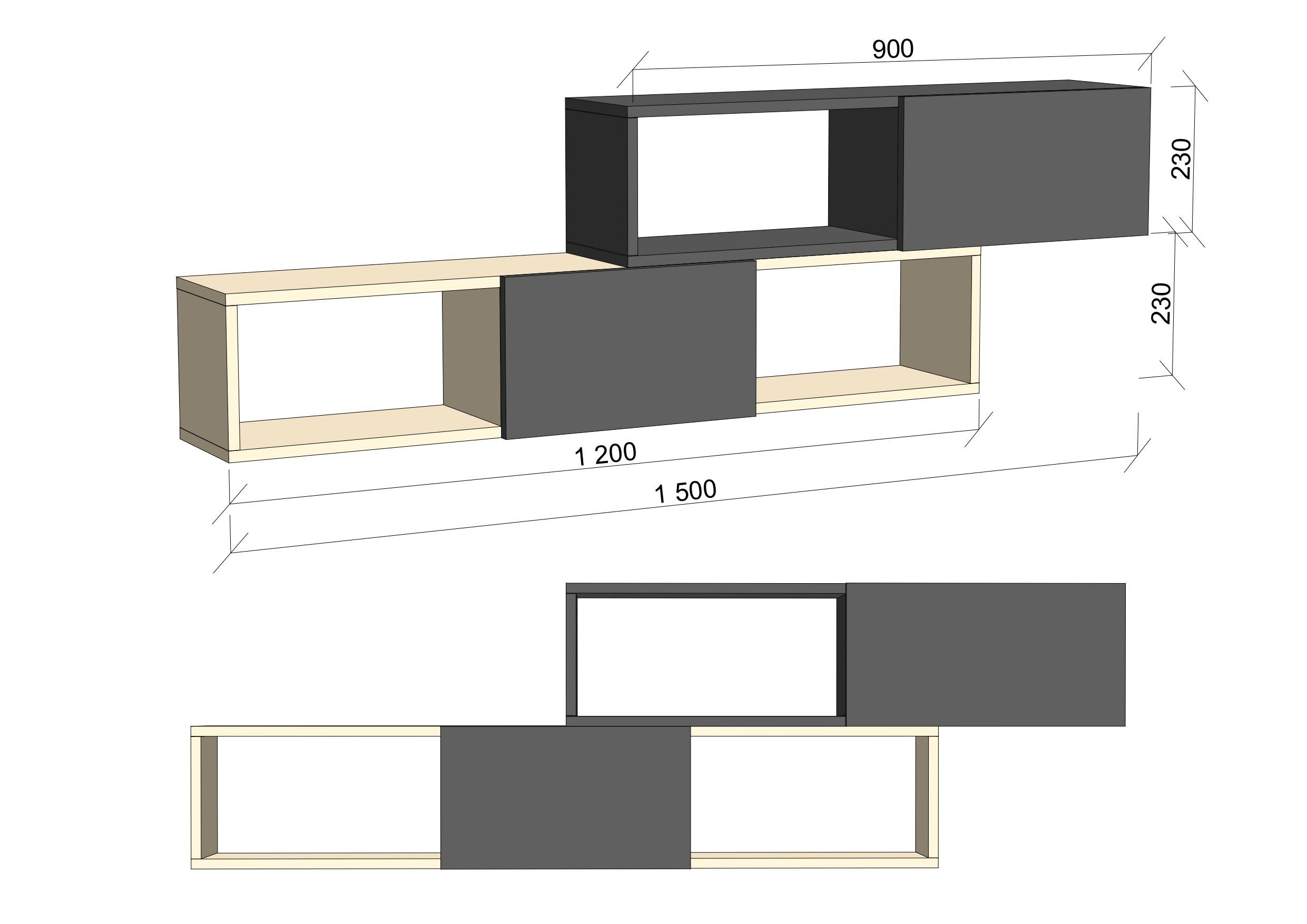 Полка навесная настенная ПК-9 460х1500х220 мм Дуб Родос/Белый - фото 2