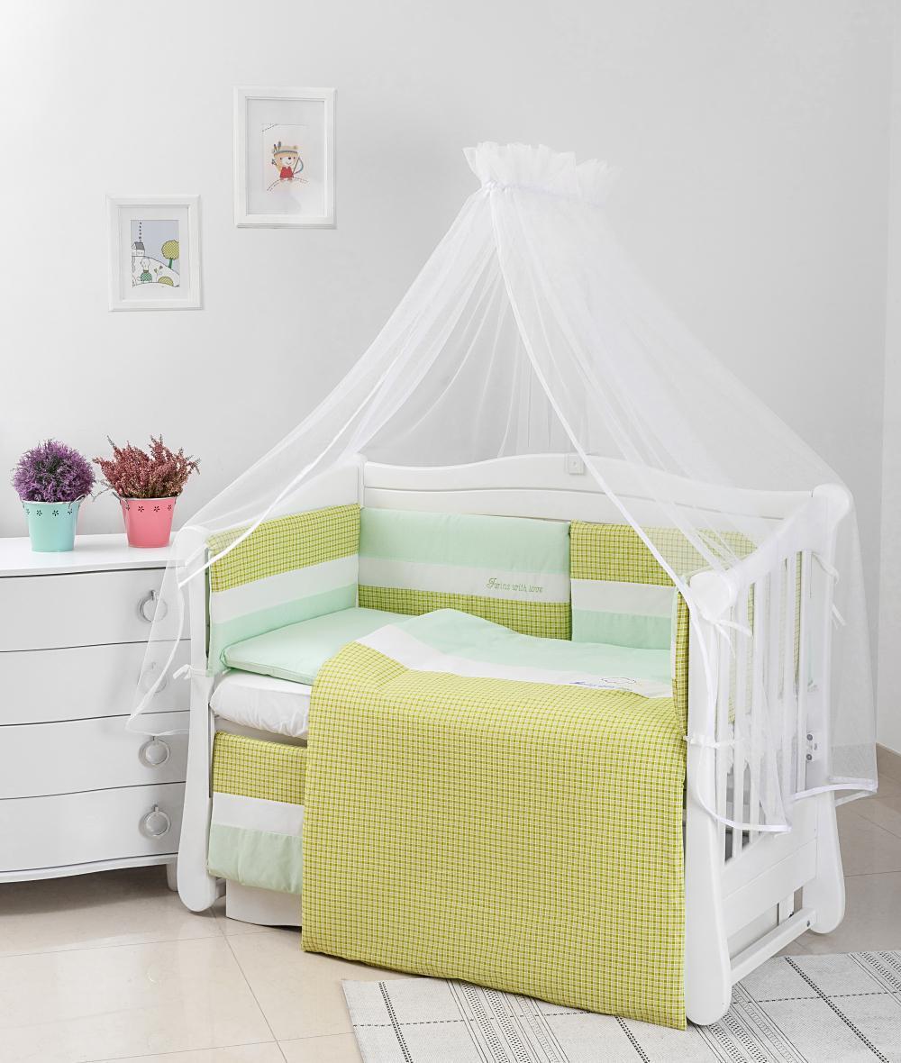 Комплект постельного белья детский Twins Evo Облака 6 элементов Зеленый (T8373)