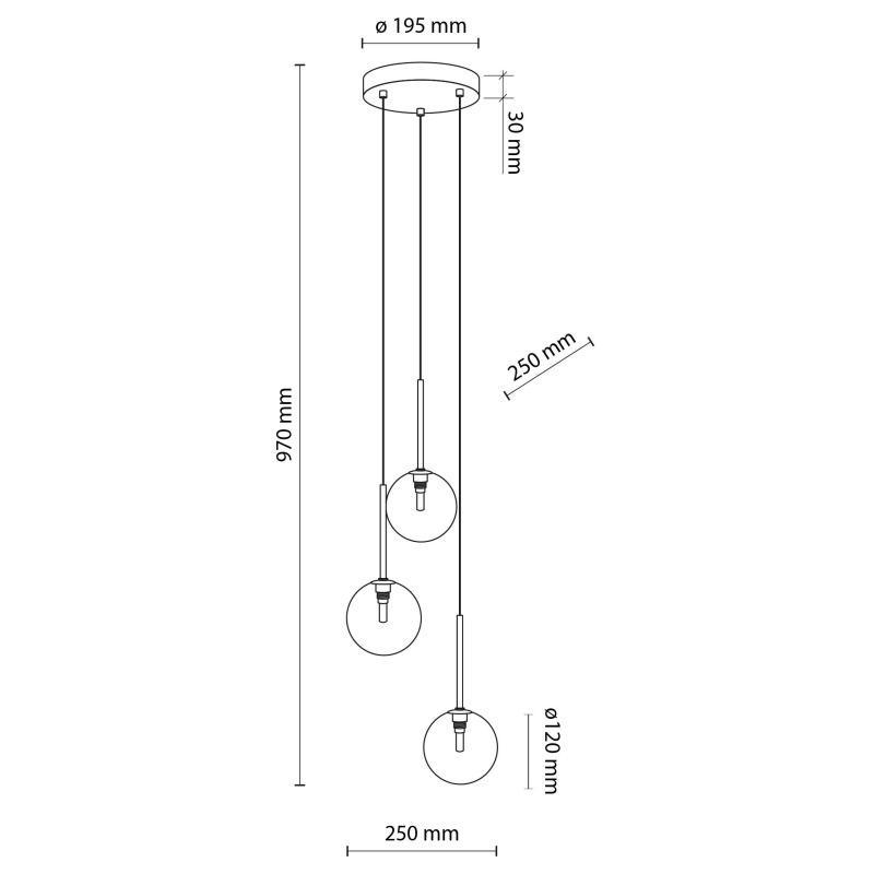 Подвесной светильник NILOS 3 Black/Gold (5942) - фото 3 Подвесной светильник NILOS 3 Black/Gold (5942) - фото 3