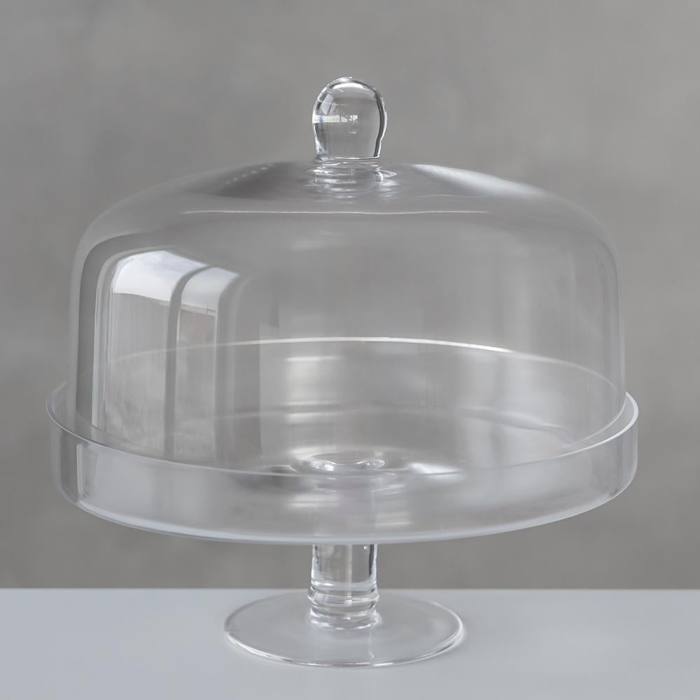 Тортовница стеклянная с крышкой Elisey Престиж десертов на ножке 28х29,5 см Прозрачный (21-81-9269-008)