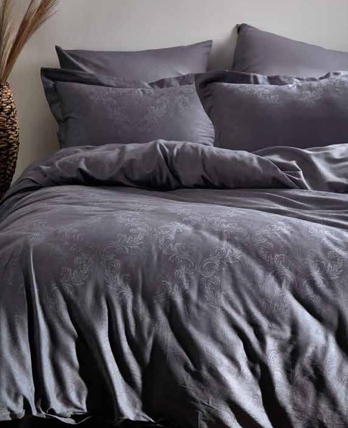 Комплект постельного белья Prima casa Limasso hoten natural grey жаккард евро (2000022283582)