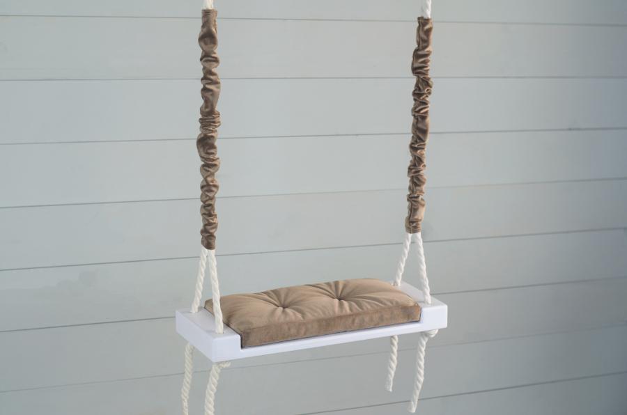 Качели детские внутренние Christyle подушкой 50х20 см Белый (15888)