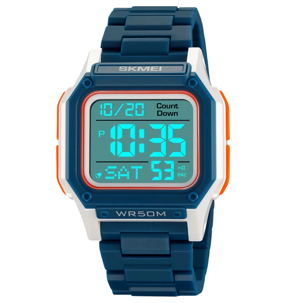 Наручные часы мужские Skmei спортивные водонепроницаемые с подсветкой цифровой Синий (2264)