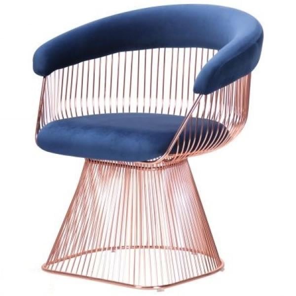 Кресло-стул AMF Holding Roller 760х690х590 сталь/ткань Розовое золото/Синий