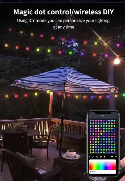 Гирлянда на елку матовый шарик 66 шт. 10 м с пультом Usb 5V 1-3А Bluetooth водонепроницаемая и управления с телефона (opt-105140) - фото 6