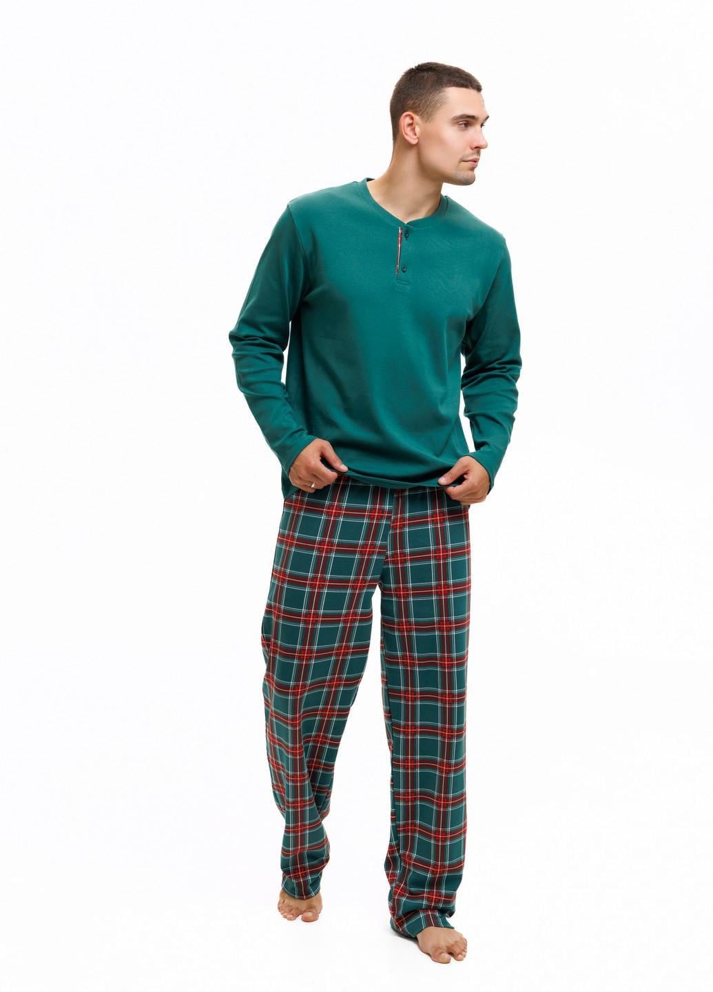 Піжама чоловіча Наталюкс Family Look з бавовни 2XL Зелений (9416174888851)
